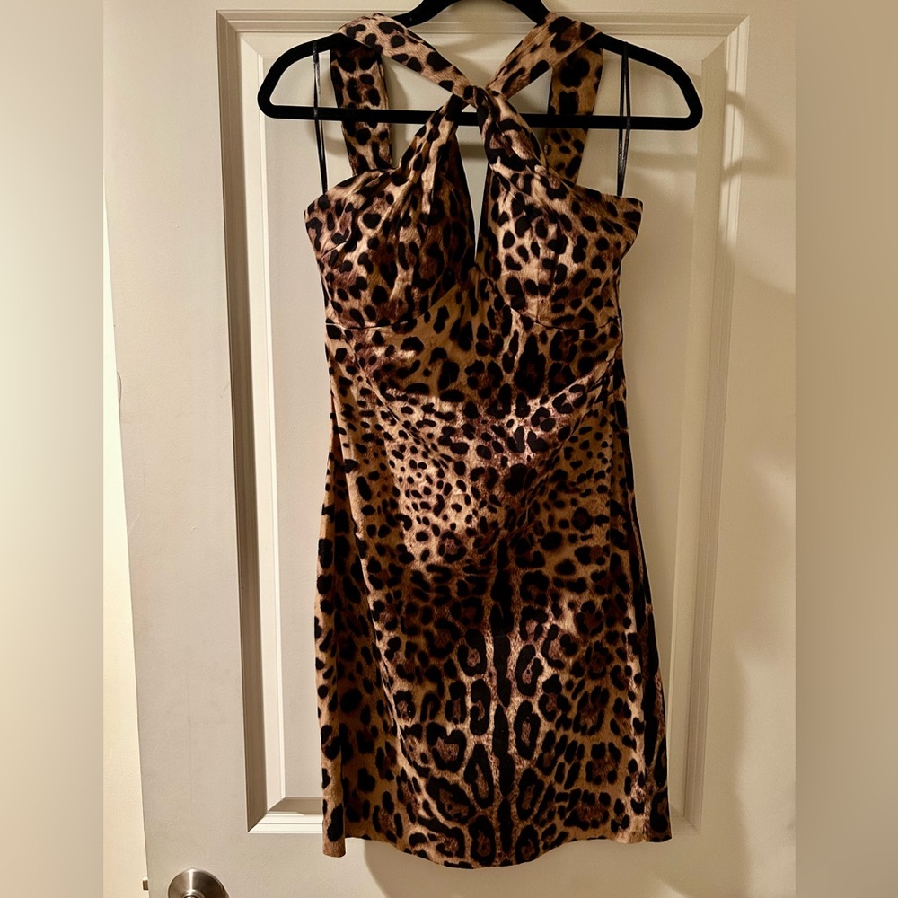 Animal Print Halter Dress